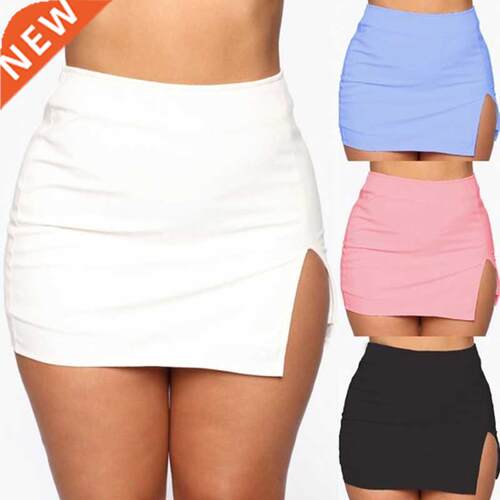 Women Mini Shirt Summer Sexy Slim Plus Size Solid Color Fema