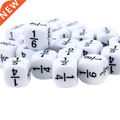 10 Pcs/set Fraction Dice White 16*16mm Fractional Number Dic