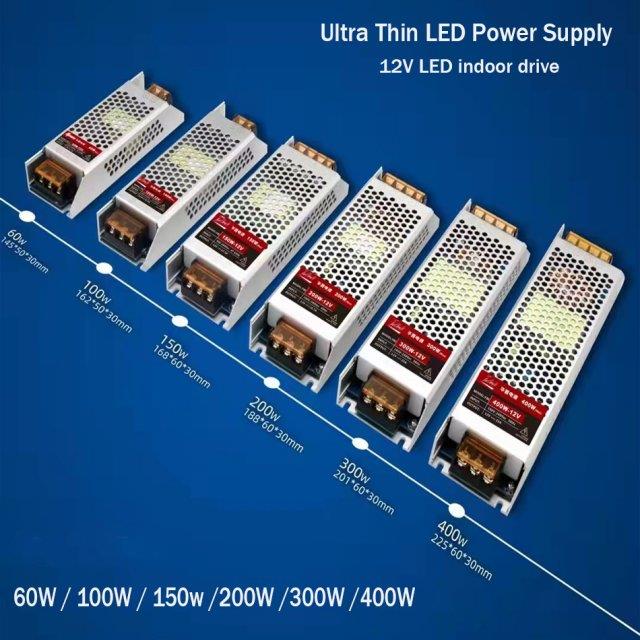 Ultra Thin LED Power Supply DC 12V 24V Lighting Transformer
