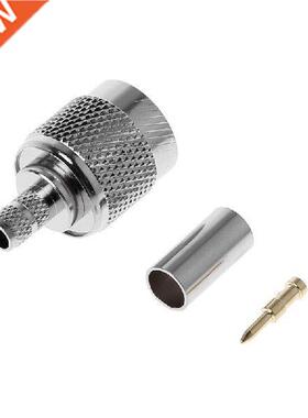 TNC Male Plug RF Coax Connector Crimp Nickelplated For Cable