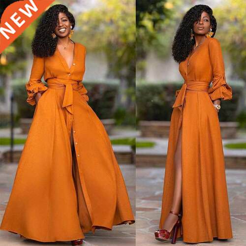 2021 Autumn/winter deep V Waist ladies African dress非洲裙子