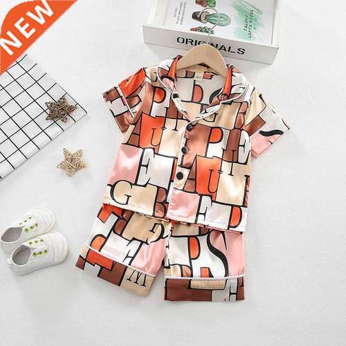 Girls Stin Silk Pjms Set Kids Boy Crtoon Sleepwer Outf