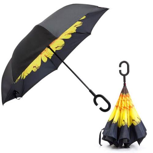 53CA C Shaped Handle Double Layer Umbrella Anti-UV Folding