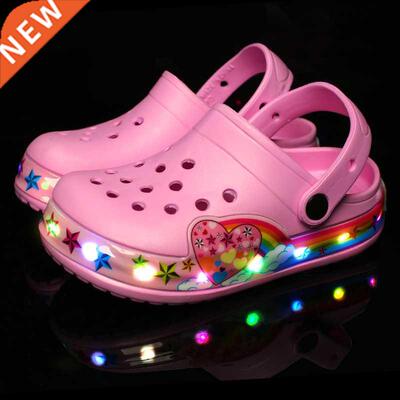Children Cute Boys Girls Cartoon Cave Shoes Sandals LED Ligh