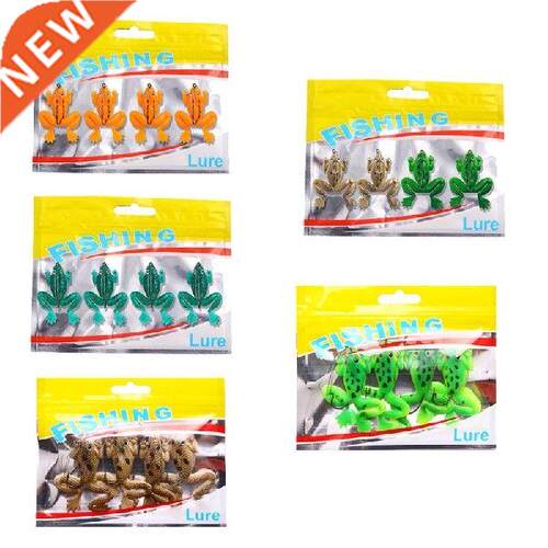 4Pcs Colorful Soft Bionic Frog Fishing Lure Single Hook