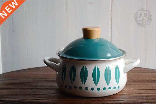 Japanese style porcelain enamel thickening double ears soup