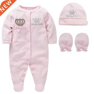 Baby Girl Clothes Set Boy Pijamas bebe fille with Hats Glove