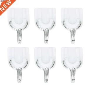 6pcsWall Plastic Hook Strong Adhesive Hook Kitchen Bathroom