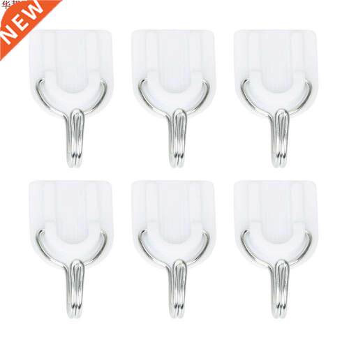 6pcsWall Plastic Hook Strong Adhesive Hook Kitchen Bathroom