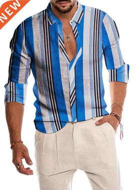 Men's Shirt Long Sleeve Hawaiian Social Luxury Butto