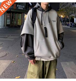 Hoodies Women Sweatshirt Couple Autumn/winter Fake Two-piece