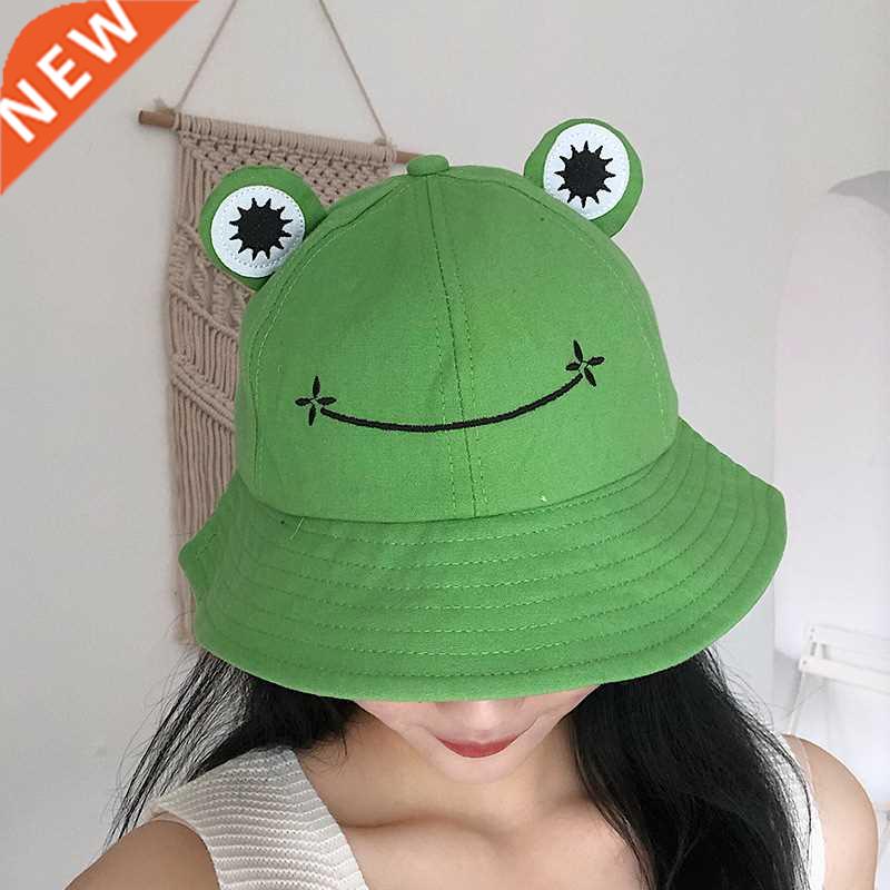 2021 Frog Bucket Hat for Women Summer Autumn Plain Female Pa