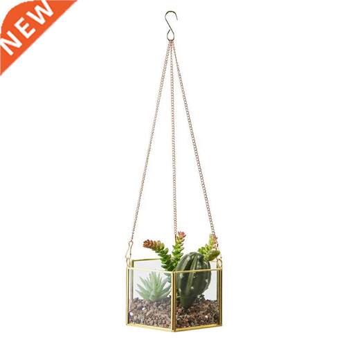 B0KB Modern Hanging Glass Terrarium Geometric Hexagon