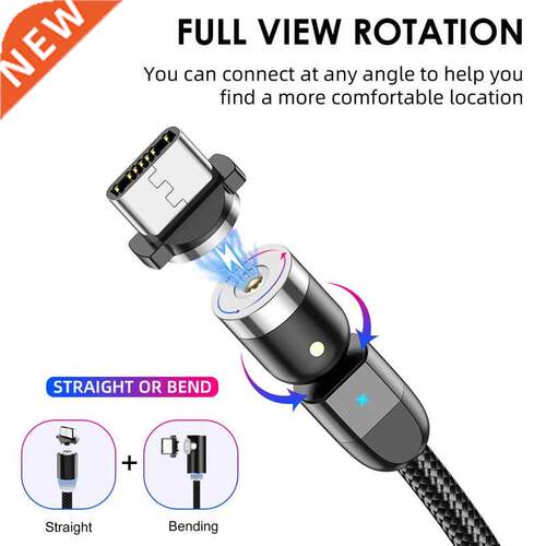 Lovebay 2M Magnetic USB Cable Micro usb Type C Charger Mobil