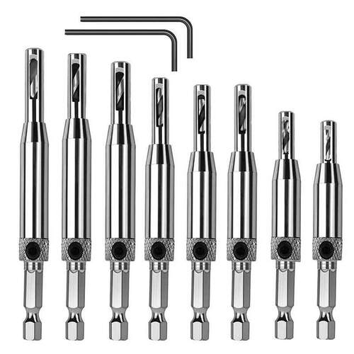 10Pcs Hinge Drill Bit Set HSS Self Centering Drill Bits for