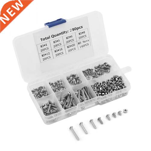 280pcs M3 Machine Screws Set Fasteners for Laptop/ Hard Disk
