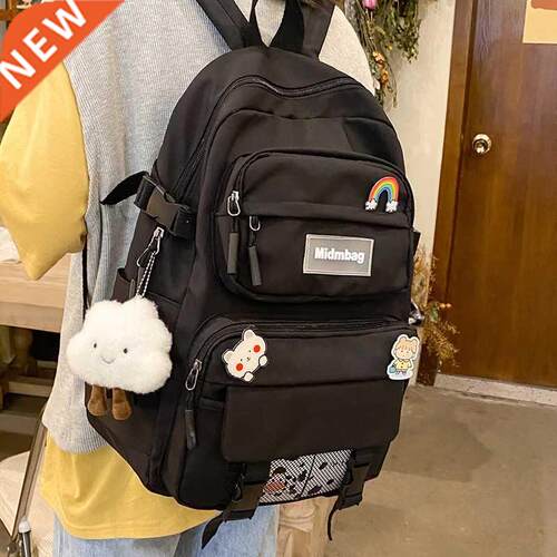 Cute Badge Women Backpack Harajuku Fashion Female Student Gi