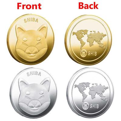 Metal Gold Plated Physical SHIBA SHIB Coin Souvenir Commemor