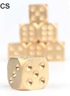 5Pcs 15x15mm Solid Brass Polyhedral Dice Club Bar Play