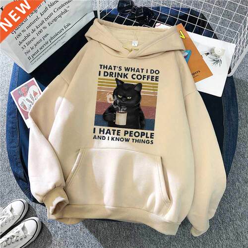 That's What I Do I Drink Coffee Hoodies For Men Coffee Cat P