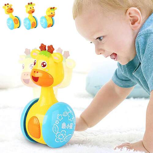 Baby Rattles Tumbler Doll Toys Bell Music Learning Education