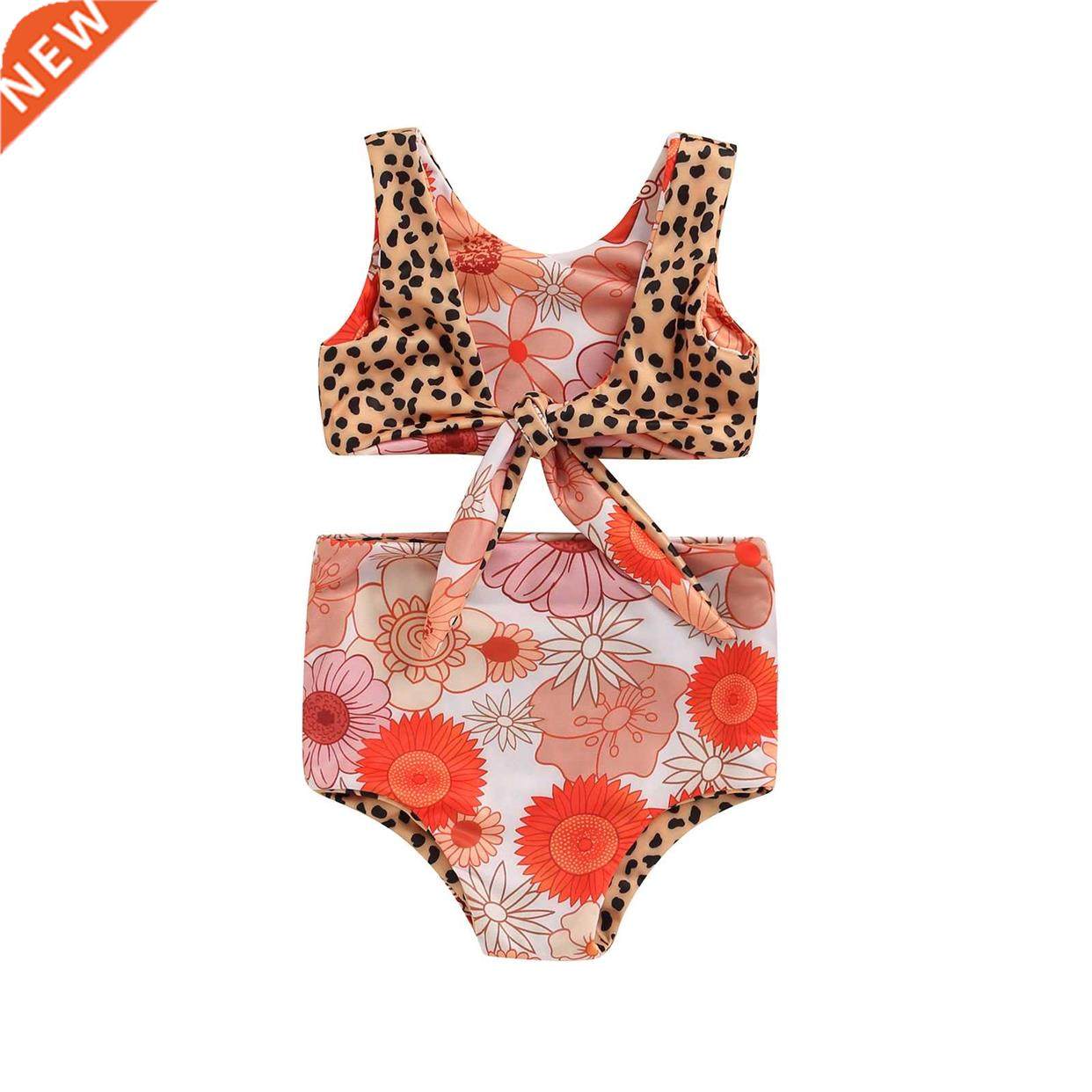 Lioraitiin 0-4Years Toddler Girl Summer 2Pcs Swimwear Sets S