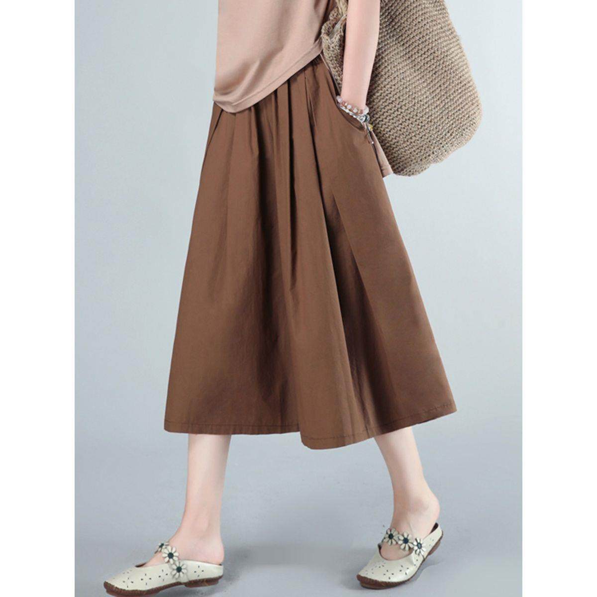 summer new style cotton wide-leg culottes for women oversize