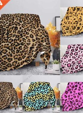 5 yles Vintage Leopard Blanket Soft Flannel Throw Blanket
