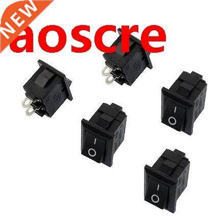 10 Pcs SPST Mini Black KCD1 2 Pin Rocker Switch AC 250V 3A
