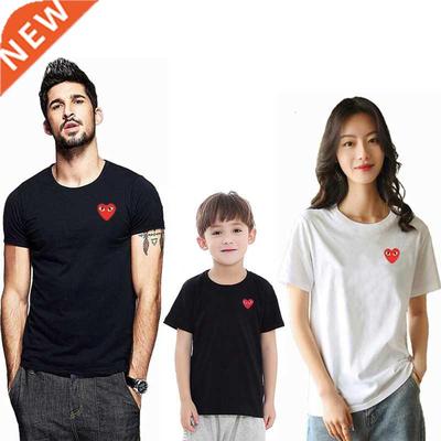 Parent-child T-shirt Summer Cartoon Embroidery Cotton Adult