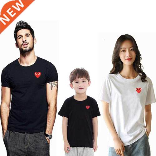 Parent-child T-shirt Summer Cartoon Embroidery Cotton Adult