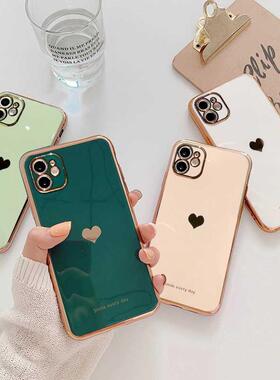Electroplated love heart Phone Case For iPhone 11Pro 1 12 P