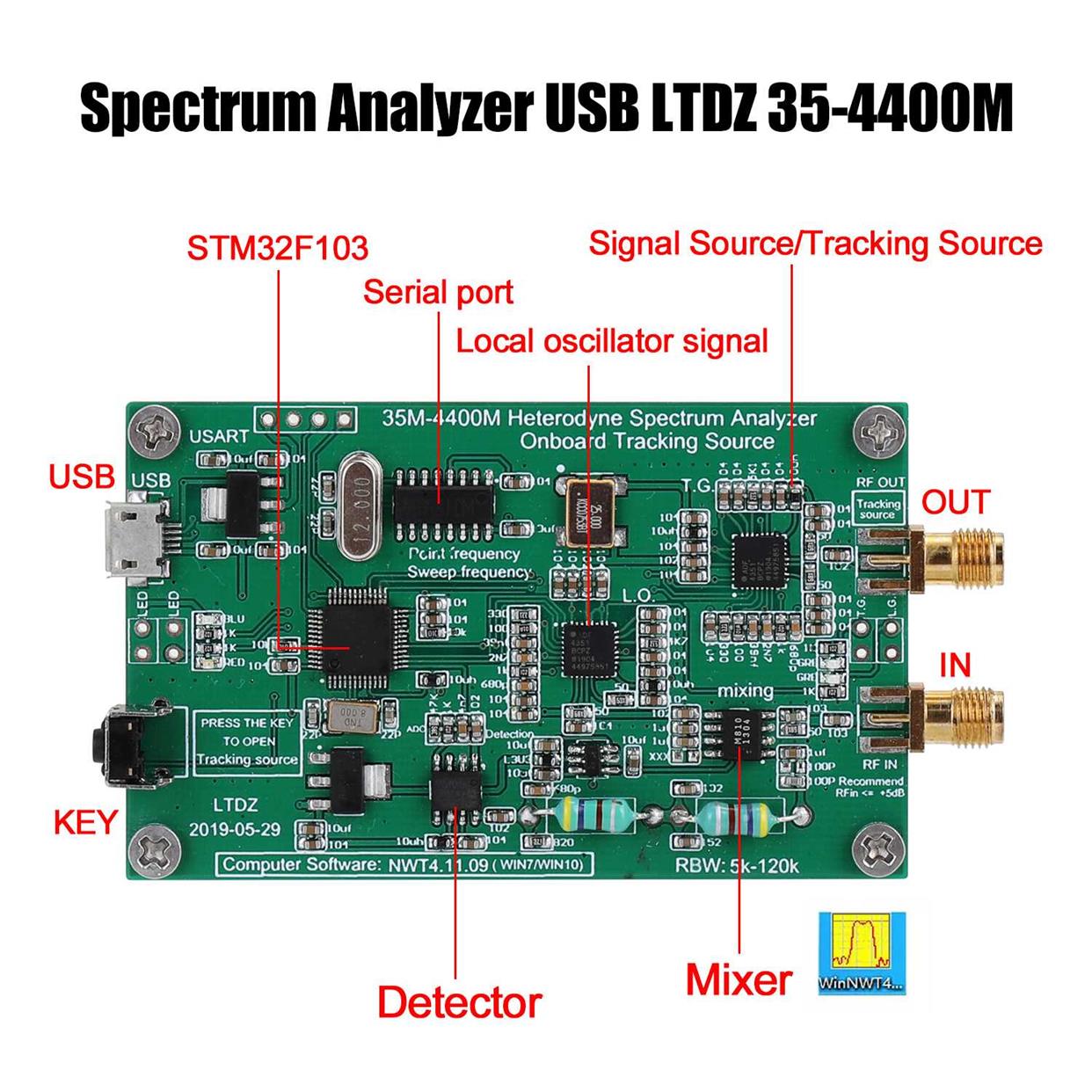 Spectrum Analyzer USB LTDZ 35-4400M Spectrum Signal Source w