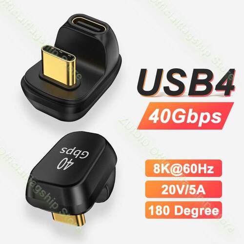 Mini USB4.0 40Gbps Adapter U-Shape Thunderbolt USB C to Typ