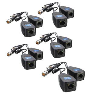 5 Pairs CCTV Coax BNC Video Power Balun Transceiver to CAT5e