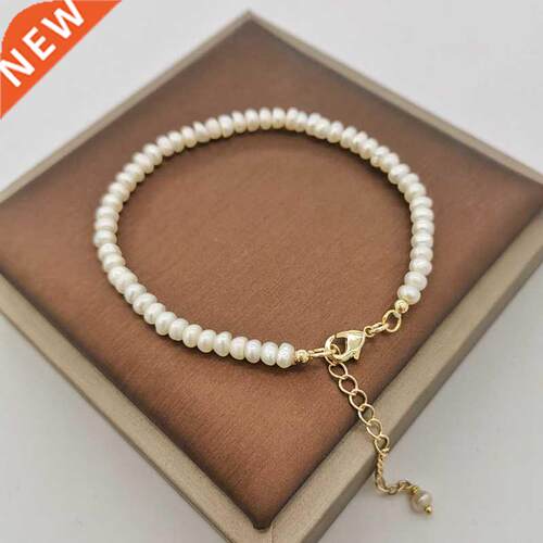 4mm Natural Freshwater Pearl Tiny Bracelet 14K Gold Filled A