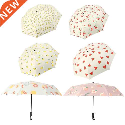 Three Folding Automatic Foldable Fruit Umbrella Peach Waterm
