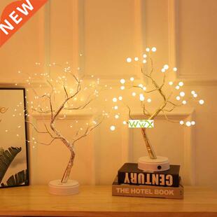 Night Light Mini Christmas Tree Copper Wire Garland Lamp