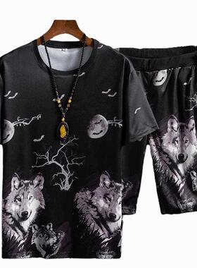 Plus Size Suer en Sport Suit Printed Two-piece Casual Loo