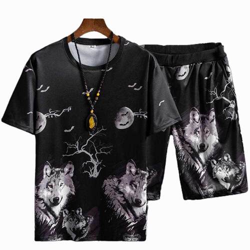 Plus Size Suer en Sport Suit Printed Two-piece Casual Loo