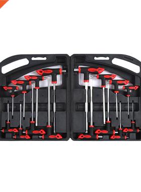 16 pcs CR-V T-Handle Ball End Hex Key Wrench Set & T-Handle