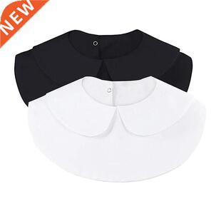 Shirt Fake Collar Vintage solid White Black Tie Detachable C