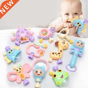 6-10Pcs Baby Toys Hand Hold Jingle Shaking Bell Teether Ring