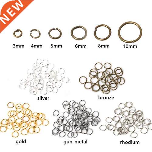 200pcs/lot 4 5 6 7 8 10mm Open Jump Rings Silver/Gold/Brass