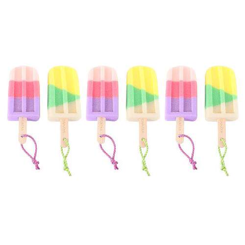 6Pcs Bath Scrunchie Children Scrub Sponge Loofah Bath