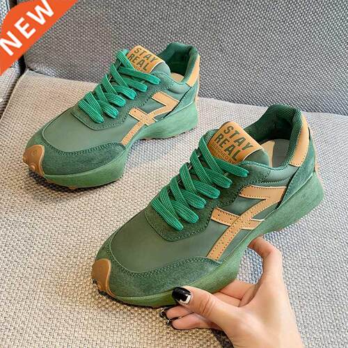 Leather Women's Sneakers Luxury Platform Shoes Plush Lesure