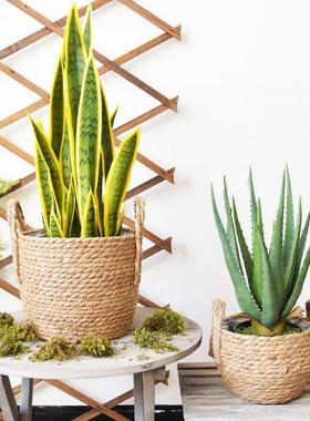 Rattan Storage Basket Flower Pots Hand Woven Wicker Basket S