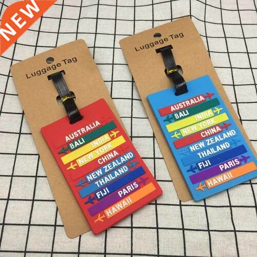 1Pc New Worldwide City Name PVC Luggage Tag Fashion Letters