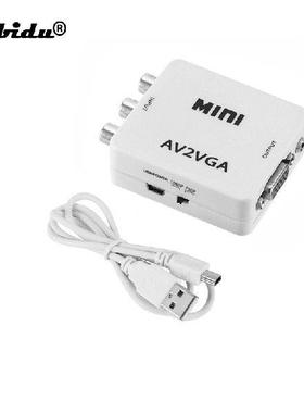 HD AV2VGA Video Converter Convertor Box Mini AV RCA CVBS to