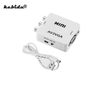 HD AV2VGA Video Converter Convertor Box Mini AV RCA CVBS to